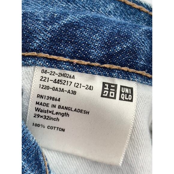UNIQLO Women's Blue Denim Straight-Leg High-Rise Five-Pocket Jeans SZ 29 - Picture 10 of 10